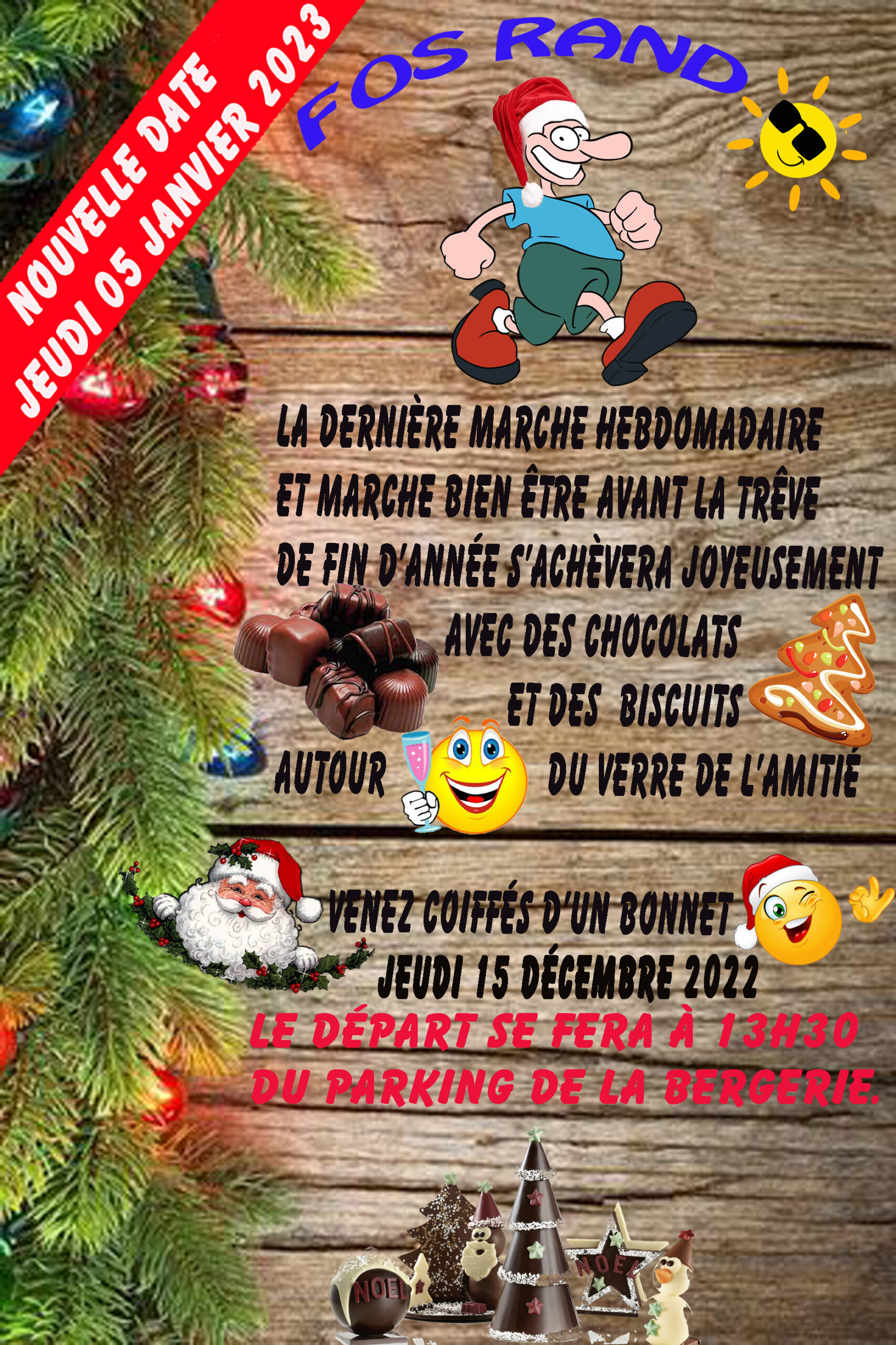 Sorties « chocolat » Randonneurs et Nordics Walker. La Bergerie
